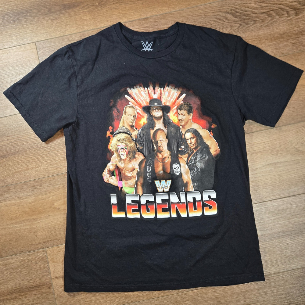 WWE Legends T Shirt Mens M Black Official Licensed Wrestling Graphic Cotton